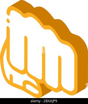 Boxer Fist Punch isometric icon vector illustration Stock Vector