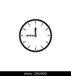 circle clock icon symbol vector isolated on white background Stock Vector