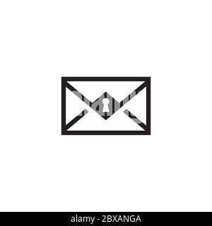 security mail icon. envelope white key design concept.vector illustration. Stock Vector