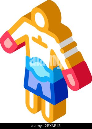 Winner Boxer isometric icon vector illustration Stock Vector