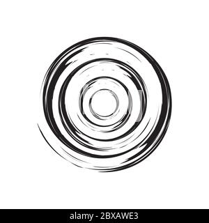 spiral brush ink design vector on white background Stock Vector