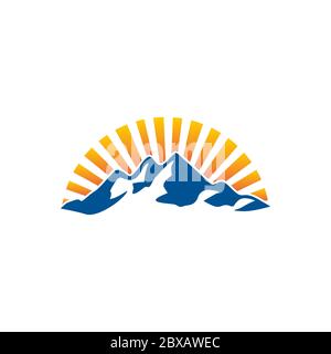 rays mountain panorama view design vector illustration Stock Vector