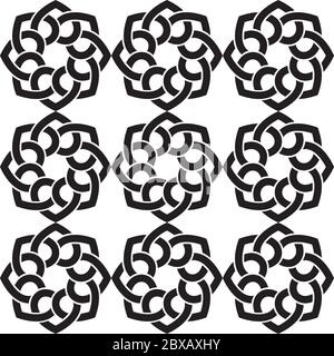 black pattern mandala on white bcakground Stock Vector