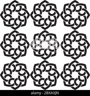 black pattern mandala on white bcakground Stock Vector