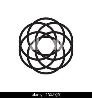 circle line atom icon vector on white background Stock Vector