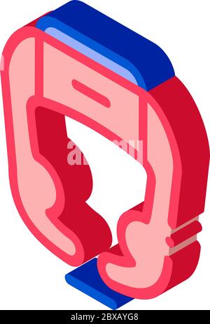 Boxer Helmet isometric icon vector illustration Stock Vector