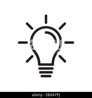 lightbulb icon vector isolated on white background Stock Vector