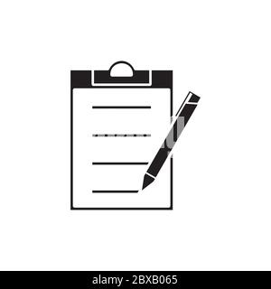pen clipboard vector isolated on white background Stock Vector
