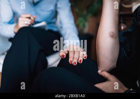 Mental health patient with counsellor Stock Photo