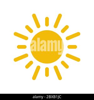 yellow sun icon symbol design vector isolated on white background Stock Vector