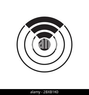 signal with circle lines icon isolated on white background Stock Vector