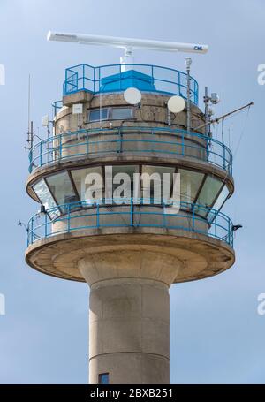 National Coastwatch Institution Coastguard lookout tower, Calshot Spit, Calshot, Hampshire, England, uK Stock Photo