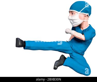 this funny doctor cartoon will put some fun in yours creations Stock Photo