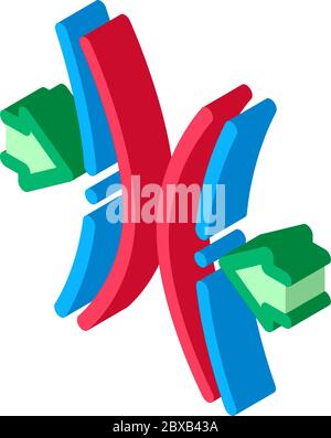 Block Vocal Cords isometric icon vector illustration Stock Vector