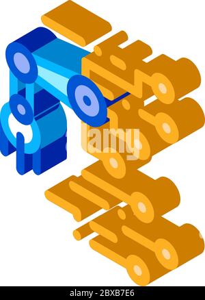 Robot Microchip Vector Outline Illustration Stock Vector