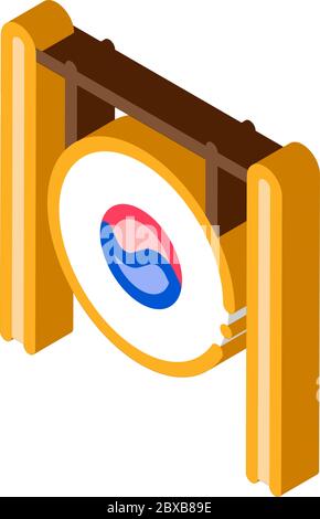 South Korea Gong isometric icon vector illustration Stock Vector