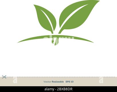 Green Leaves Vector Logo Template Illustration Design. Vector EPS 10. Stock Vector