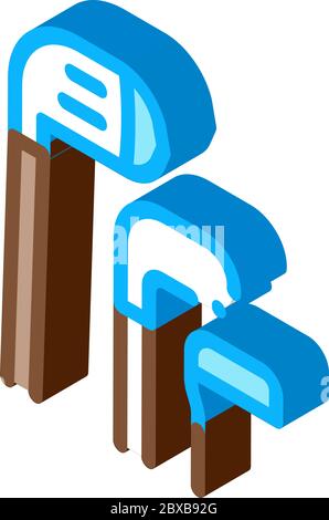 Golf Putters isometric icon vector illustration Stock Vector