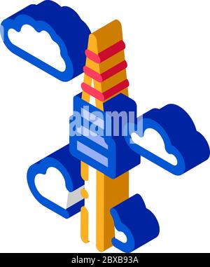 Korean Tower isometric icon vector illustration Stock Vector
