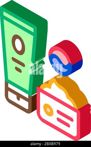 Cosmetics Package isometric icon vector illustration Stock Vector