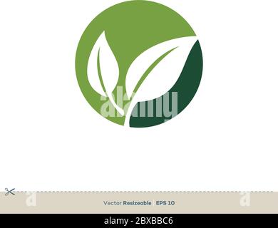 Green Leaves Vector Logo Template Illustration Design. Vector EPS 10. Stock Vector