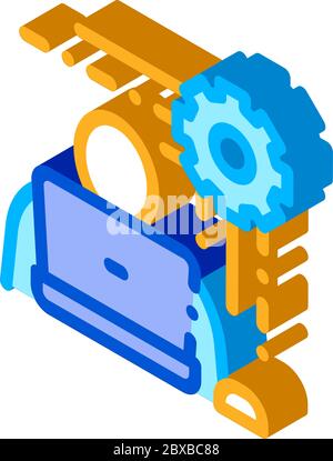 Programmer Work isometric icon vector illustration Stock Vector