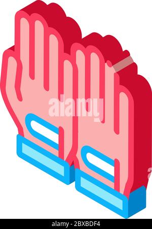 Golf Sportive Gloves isometric icon vector illustration Stock Vector