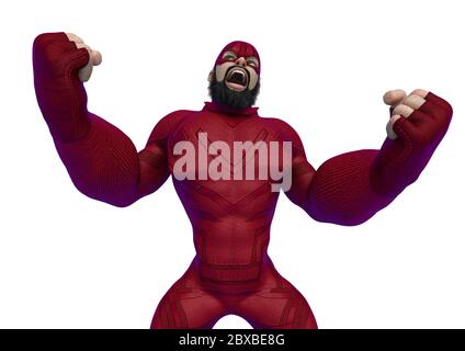 super . This hiper guy in clipping path is very useful for graphic design  creations, 3d illustration Stock Photo - Alamy