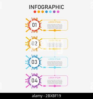 4 steps colorful infographic template for presentation, process, workflow. Stock Vector