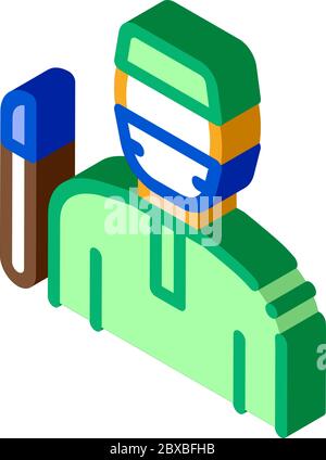 Korean Doctor isometric icon vector illustration Stock Vector