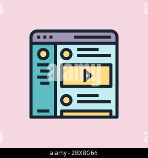 News feed. Social media concept illustration, flat design linear style banner. Usage for e-mail newsletters, headers, blog posts, print and more. Stock Vector