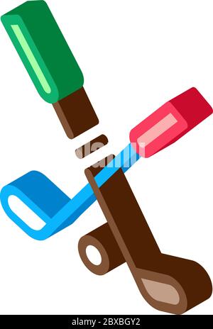 Golf Putters Ball isometric icon vector illustration Stock Vector
