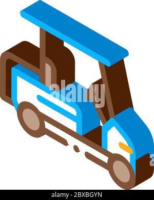 Caddy Golf Car isometric icon vector illustration Stock Vector