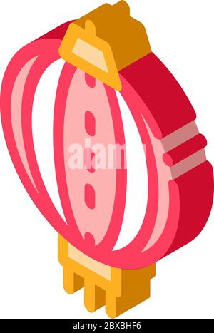 Asian Lantern isometric icon vector illustration Stock Vector