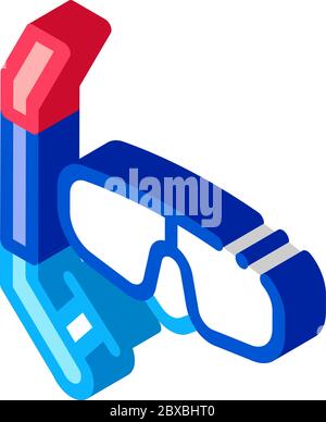 Mask And Breathing Tube isometric icon vector illustration Stock Vector