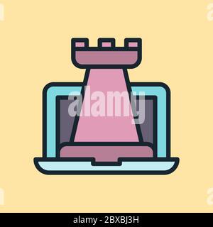 Digital strategy. Digital marketing concept illustration, flat design linear style banner. Usage for e-mail newsletters, headers, blog posts, print Stock Vector