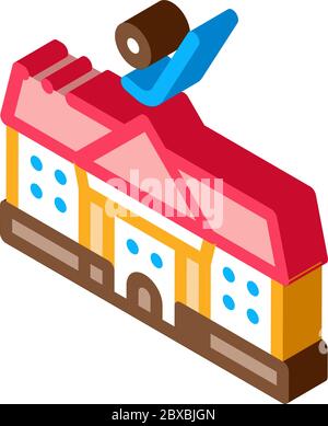 Golf Club House isometric icon vector illustration Stock Vector