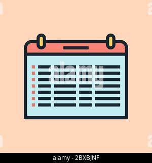 Editorial Calendar. Digital marketing concept illustration, flat design linear style banner. Usage for e-mail newsletters, headers, blog posts, print Stock Vector