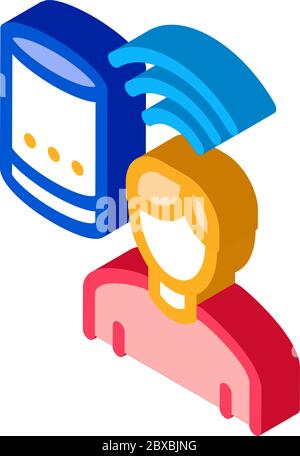 Voice Control isometric icon vector illustration Stock Vector