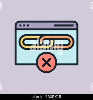 No follow link. Digital marketing concept illustration, flat design linear style banner. Usage for e-mail newsletters, headers, blog posts, print Stock Vector