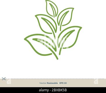 Green Leaves Vector Logo Template Illustration Design. Vector EPS 10. Stock Vector