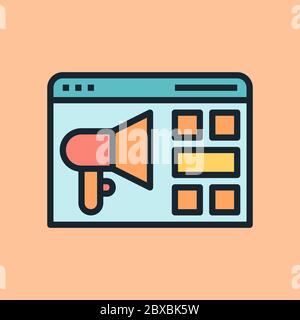 Banner Ad. Digital marketing concept illustration, flat design linear style banner. Usage for e-mail newsletters, headers, blog posts, print and more. Stock Vector