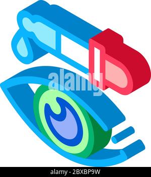 Eye Medicine Dropper Pipette isometric icon vector illustration Stock Vector