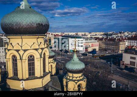 Orthodox Metropolitan Cathedral of the Holy and Equal to the Apostles Mary Magdalene in Warsaw, capital city of Poland Stock Photo