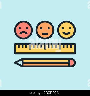 Sentiment analysis. Digital marketing concept illustration, flat design linear style banner. Usage for e-mail newsletters, headers, blog posts, print Stock Vector