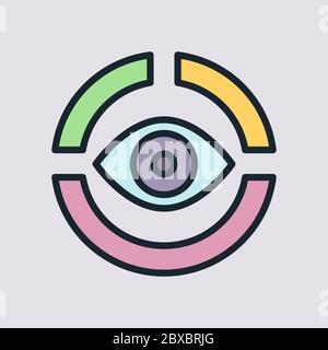 Impression. Digital marketing concept illustration, flat design linear style banner. Usage for e-mail newsletters, headers, blog posts, print. Stock Vector