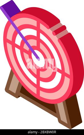 Arrow In Center Of Target isometric icon vector illustration Stock Vector