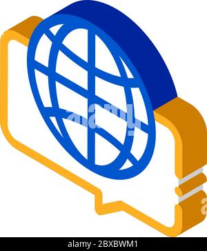 Earth Globe In Quote Frame isometric icon vector illustration Stock Vector