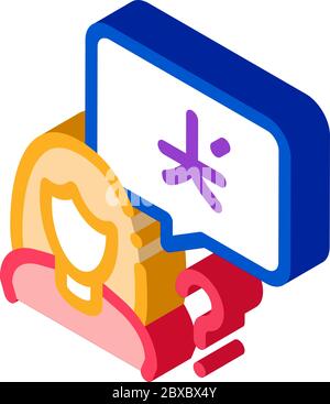 Woman Foreigner Silhouette isometric icon vector illustration Stock Vector