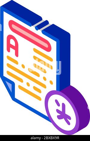 Text File For Translation isometric icon vector illustration Stock Vector